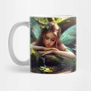 Fairy looking into pool Mug